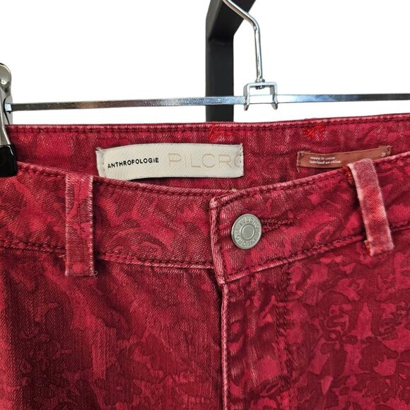 Anthropologie Pilcro High Rise  Denim Flocked Legging Size 26 - Picture 6 of 9